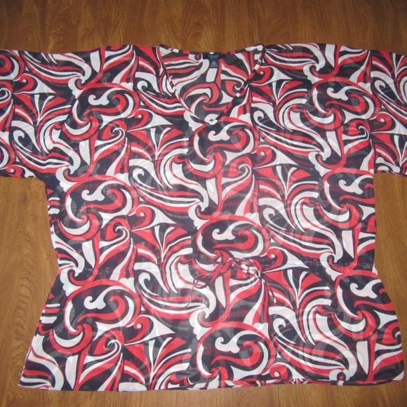 Chaps 2X Red White Blue Sheer Shirt NWT - Picture 1 of 5